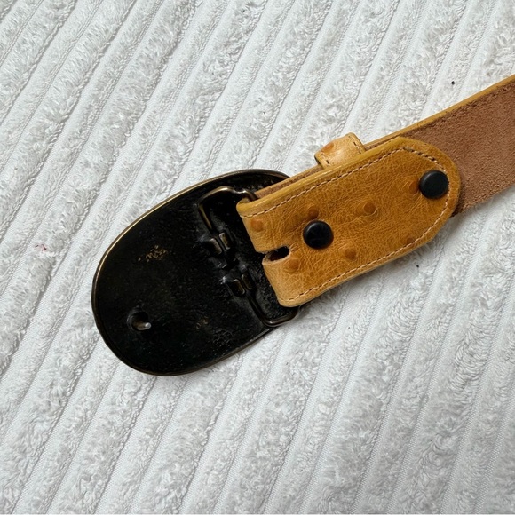 Tony Lama Tan Leather Western Belt With Western Buckle - Picture 3 of 7